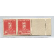 ARGENTINA 1924 GJ 599CD ESTAMPILLAS NUEVAS MINT Y COMPLEMENTO DERECHO U$ 30+